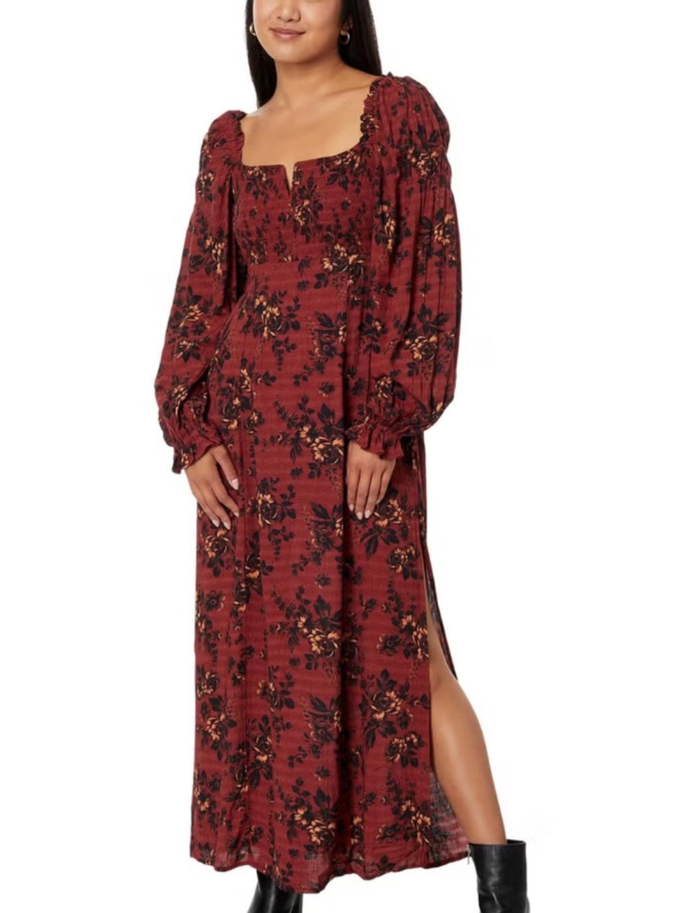 FREE PEOPLE Jaymes Red Midi Dress